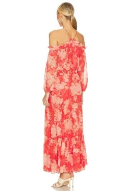 Smocked Waist Halter Maxi Dress Rose Of Sharon -Fashion Clothing Store 1STR WD228 V3