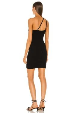 Braided One Shoulder Dress Black -Fashion Clothing Store 525A WD40 V3