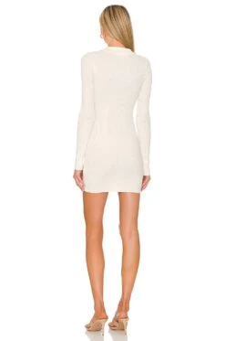 Clarissa Deep V Dress Off White -Fashion Clothing Store AAYR WD33 V3