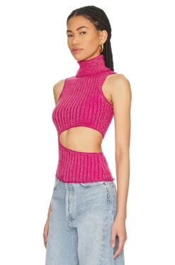 Aliana Cutout Top Pink Metallic -Fashion Clothing Store AAYR WS124 V3