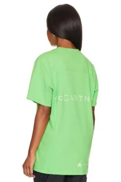 Adidas By Stella Mccartney Sportswear Logo Tee Semi Flash Green -Fashion Clothing Store ADID WS149 V4