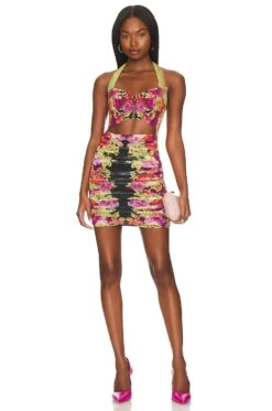 Doti Dress Placement Noir Rose 7 Doti Dress Placement Noir Rose -Fashion Clothing Store AFFM WD196 V2