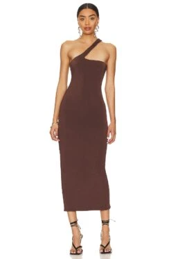 X REVOLVE Sloane Dress Cappuccino -Fashion Clothing Store AFFM WD219 V1 1