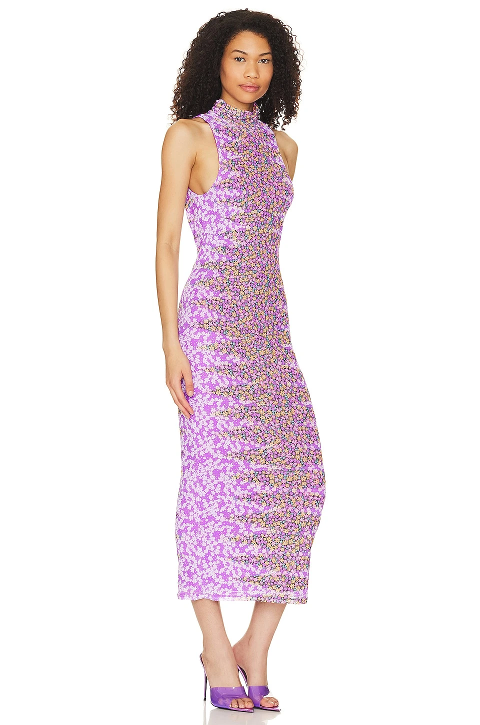 Serenity Midi Dress Placed Violet Ditsy 4 Serenity Midi Dress Placed Violet Ditsy - Image 2