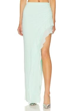 X Revolve Sal Maxi Skirt Ice Blue