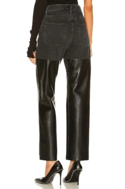 AGOLDE 90S PINCH WAIST 진 Howl & Detox Recycled Leather -Fashion Clothing Store AGOL WJ371 V3