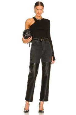 AGOLDE 90S PINCH WAIST 진 Howl & Detox Recycled Leather -Fashion Clothing Store AGOL WJ371 V4