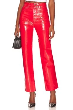 AGOLDE Recycled Leather 90's Pinch Waist Shadow Patent -Fashion Clothing Store AGOL WP33 V1