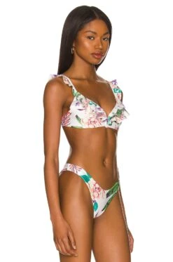 X REVOLVE Malena Bikini Top White Floral -Fashion Clothing Store AGUA WX557 V2