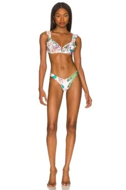 X REVOLVE Malena Bikini Top White Floral -Fashion Clothing Store AGUA WX557 V4