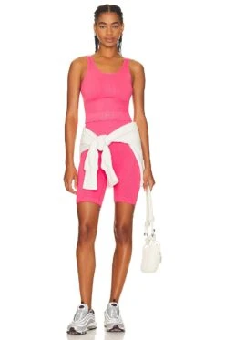 Seamless Crop Tank Hibiscus 9 Seamless Crop Tank Hibiscus -Fashion Clothing Store ALAL WS39 V4