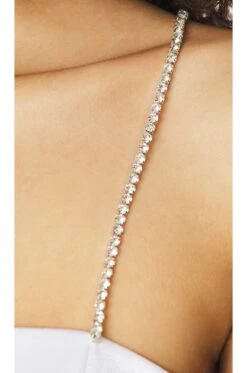 Alice + Olivia Sutton Crystal Strap Mini Dress White -Fashion Clothing Store ALI WD1022 V4