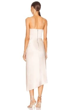 Alice + Olivia Kiyoko Midi Dress Champagne -Fashion Clothing Store ALI WD958 V3