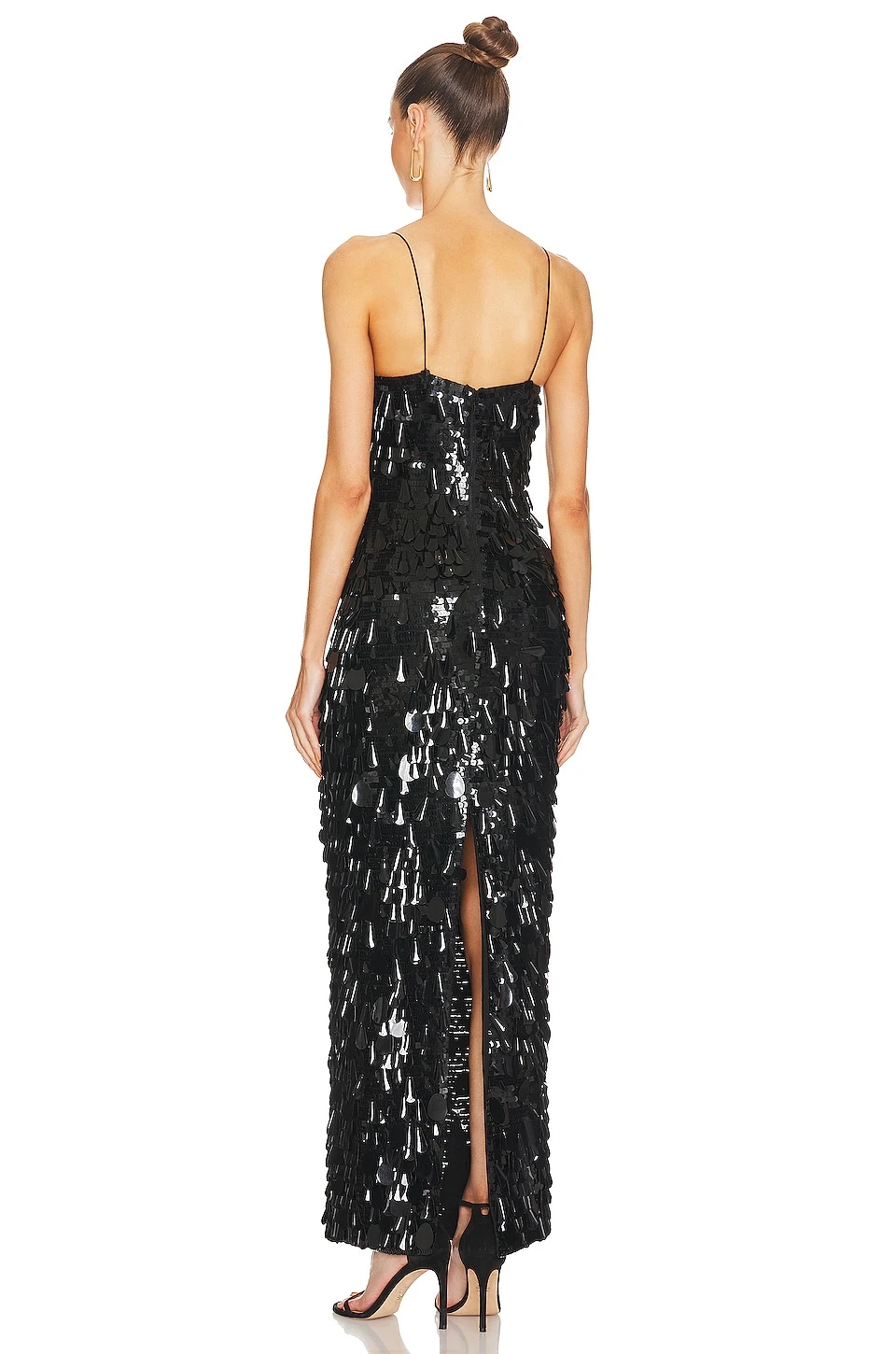 Alice + Olivia Fifi Sequin Fitted Gown Black 5 Alice + Olivia Fifi Sequin Fitted Gown Black - Image 3