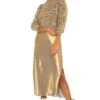 AllSaints Rosetta Tinsel Dress Gold & Khaki Gold -Fashion Clothing Store ALLR WD35 V1