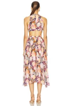 A.L.C. Waverly Dress Midnight & Rose Multi 7 A.L.C. Waverly Dress Midnight & Rose Multi -Fashion Clothing Store ALX WD405 V3