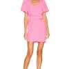 Short Sleeve Durand Mini Dress Shocking Pink 2 Short Sleeve Durand Mini Dress Shocking Pink -Fashion Clothing Store AMAN WD1503 V1