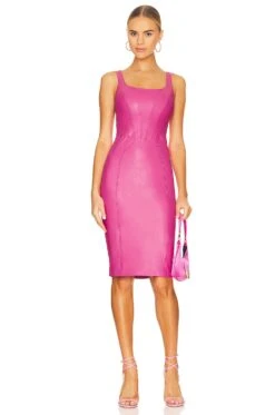 MIDI-KLEID PITTITO Cerise -Fashion Clothing Store AMAN WD1651 V1 1