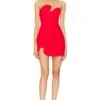 X Revolve Strapless Puzzle Mini Dress Crimson -Fashion Clothing Store AMAN WD1838 V1