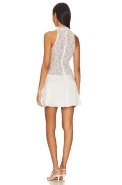 X REVOLVE Stanford Lace Mini Dress Ivory -Fashion Clothing Store AMAN WD1901 V3