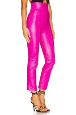 X REVOLVE Romana Pants Hot Pink Leather -Fashion Clothing Store AMAN WP96 V2