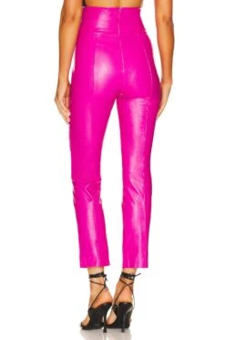 X REVOLVE Romana Pants Hot Pink Leather -Fashion Clothing Store AMAN WP96 V3