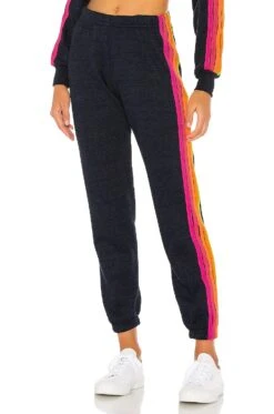 5 Stripe Sweatpant Neon Pink, Yellow, & Purple -Fashion Clothing Store ANAT WP3 V1