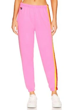 5 Stripe Sweatpant Neon Pink, Yellow, & Purple -Fashion Clothing Store ANAT WP60 V1 1