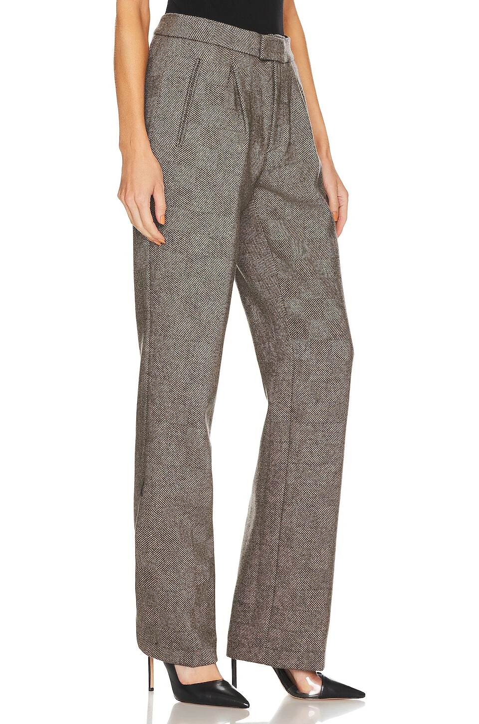 ANINE BING Brice Trouser Black & Tan Herringbone 4 ANINE BING Brice Trouser Black & Tan Herringbone - Image 2