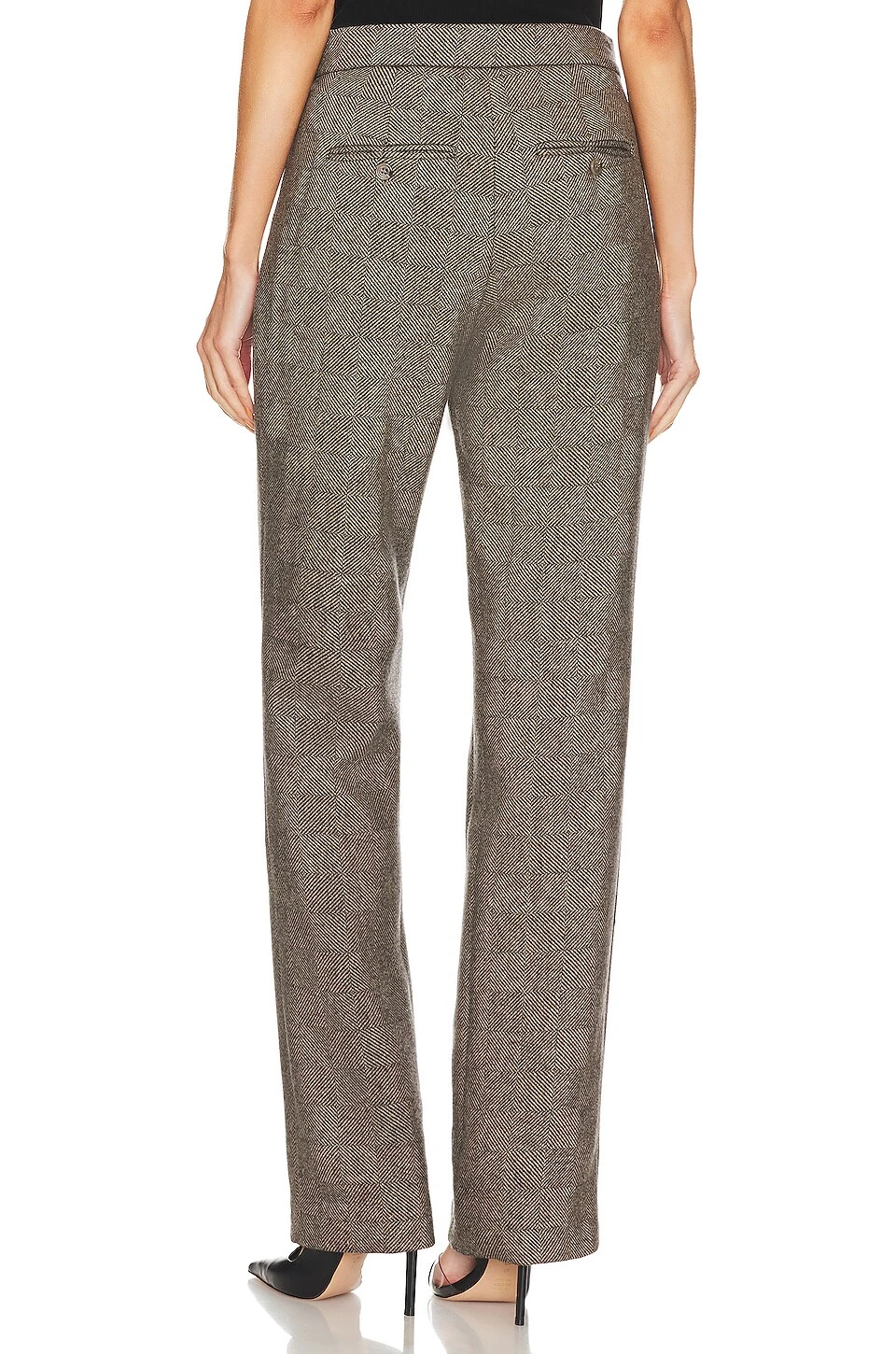 ANINE BING Brice Trouser Black & Tan Herringbone 5 ANINE BING Brice Trouser Black & Tan Herringbone - Image 3