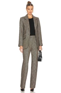 ANINE BING Brice Trouser Black & Tan Herringbone 9 ANINE BING Brice Trouser Black & Tan Herringbone -Fashion Clothing Store ANIN WP61 V4