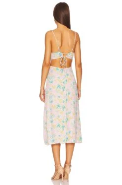 Verana Dress Pink Turquoise Floral 7 Verana Dress Pink Turquoise Floral -Fashion Clothing Store ASTR WD289 V3