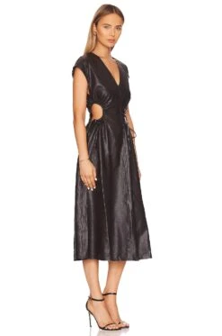 Miranda Midi Dress Dark Brown -Fashion Clothing Store ASTR WD306 V2