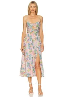 Emine Dress Pink & Blue Floral