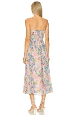 Emine Dress Pink & Blue Floral 7 Emine Dress Pink & Blue Floral -Fashion Clothing Store ASTR WD427 V3