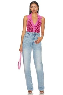 Button Front Halter Bubble Gum & Cardinal -Fashion Clothing Store AUTU WS330 V4