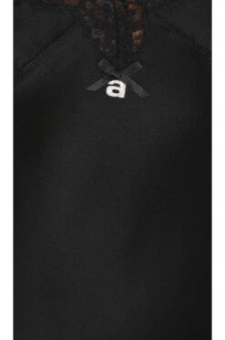 ALEXANDER WANG Slip Dress With Lace Black -Fashion Clothing Store AWAR WD5 V4