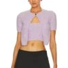 ALEXANDER WANG Twinset Halter Cardigan Pullover Lavender Frost -Fashion Clothing Store AWAR WK9 V1