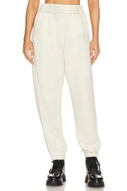ALEXANDER WANG Essential Terry Classic Sweatpant Puff Paint Logo Ice Grey 17 ALEXANDER WANG Essential Terry Classic Sweatpant Puff Paint Logo Ice Grey -Fashion Clothing Store AWAR WP2 V1 1