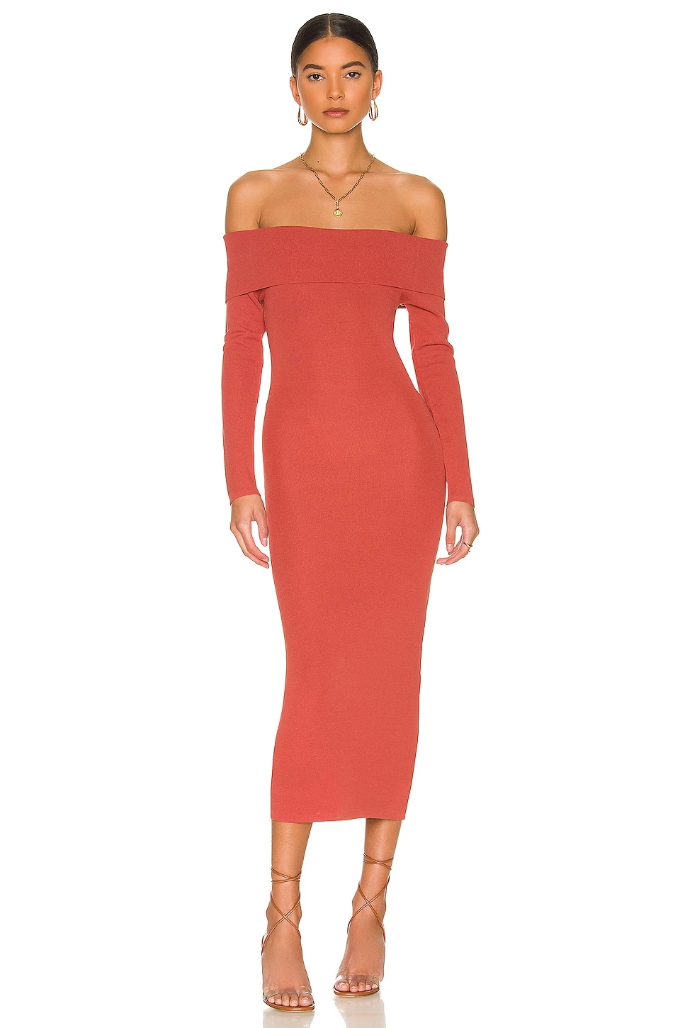 Bardot Off Shoulder Knit Dress Petal Pink 9 Bardot Off Shoulder Knit Dress Petal Pink - Image 7