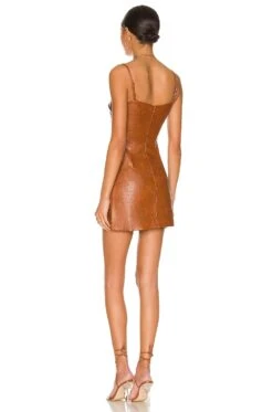 Bardot Croc Mini Dress Tan Croc -Fashion Clothing Store BARD WD472 V3