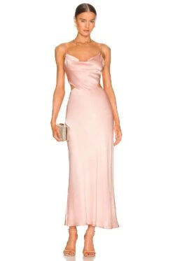 Bardot Cut Out Slip Dress Pink Rose