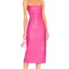 Bardot Helena Faux Leather Dress Hot Pink