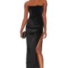 Bardot Everlasting Velour Midi Dress Black