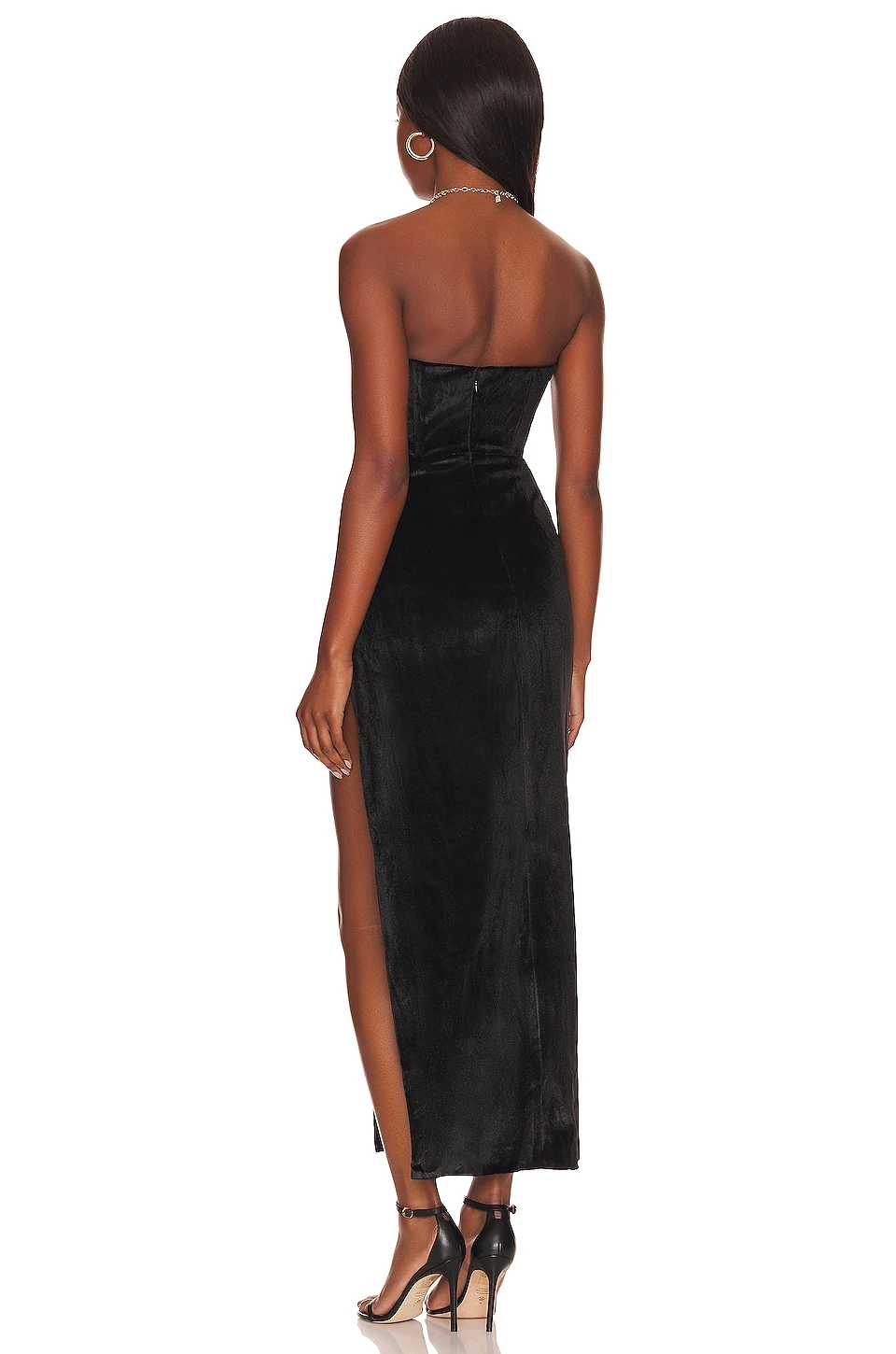 Bardot Everlasting Velour Midi Dress Black 5 Bardot Everlasting Velour Midi Dress Black - Image 3
