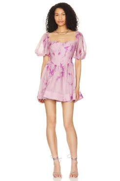 Bardot Kiah Mini Dress Violet Floral
