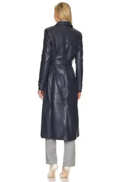 Bardot Vegan Leather Trench Coat Navy 9 Bardot Vegan Leather Trench Coat Navy -Fashion Clothing Store BARD WO98 V4