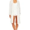 CozyChic Lite Ribbed Robe Silver & Pearl