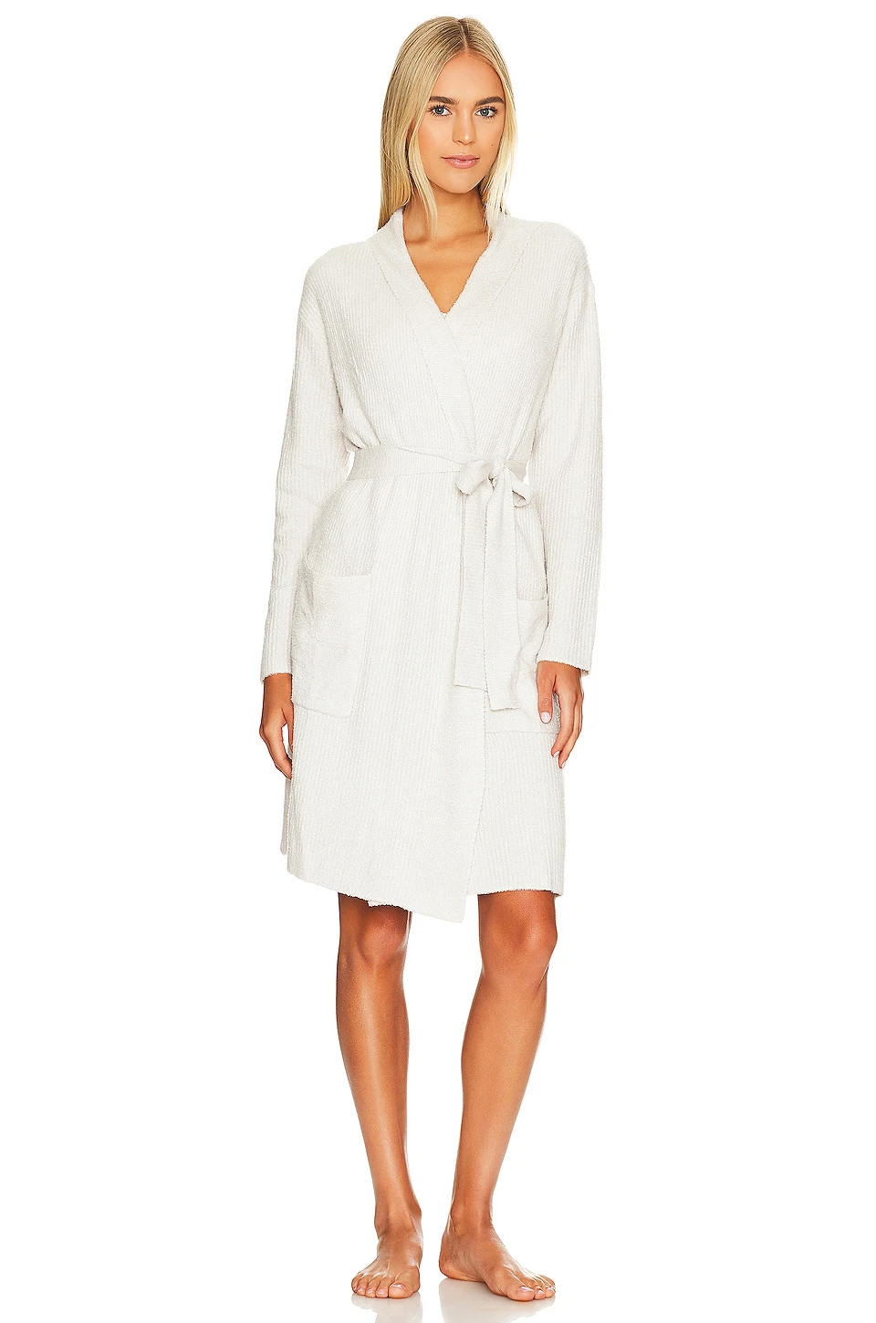 CozyChic Lite Ribbed Robe Silver & Pearl 4 CozyChic Lite Ribbed Robe Silver & Pearl - Image 2