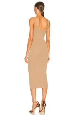 BEC + BRIDGE Oasis Knit Twist Midi Dress Taupe -Fashion Clothing Store BECA WD397 V3